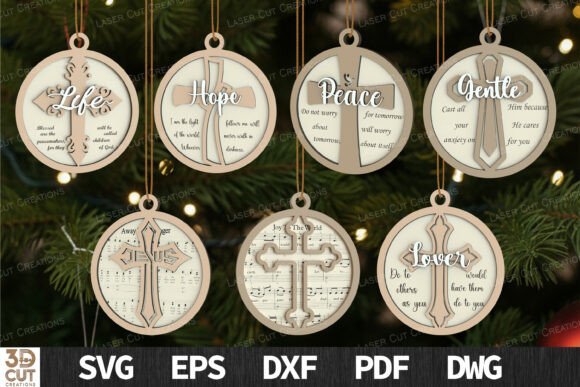 Christian Cross 3D Ornament: Winter Amp Laser Cutting