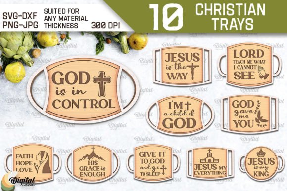 Christian Serving Trays Laser Cut Bundle for Other Home Decor