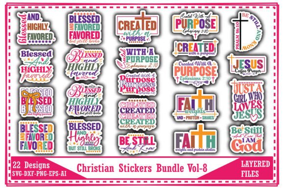 Christian Stickers Bundle Vol-8: Graphics & Crafts for Publishers