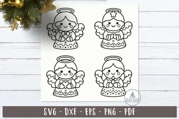 Christmas Angel SVG Graphics & Illustrations for Crafters