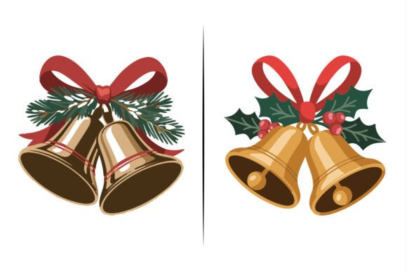 Christmas Bell Vector Art Icons Design Graphics