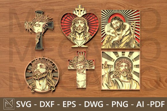 Divine Jesus SVG Set – Layered Grace for Wall Decor