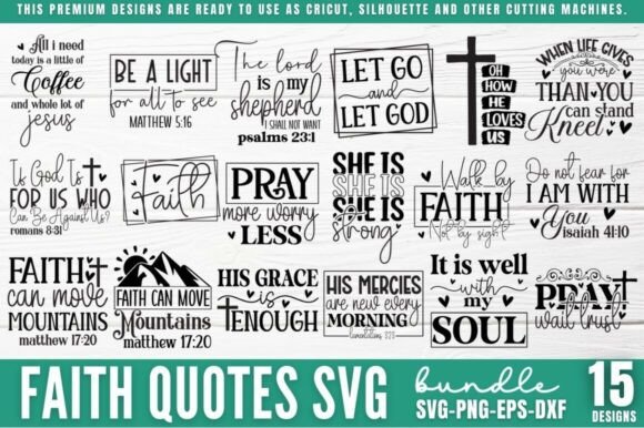Faith Quotes SVG Bundle – Graphics for Crafts