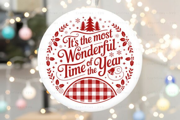 Farmhouse Christmas Ornament SVG: Graphics & Crafts for Local Business