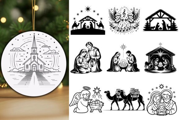 Holy Night Nativity Silhouette Bundle: Graphics & Crafts for Holiday Design