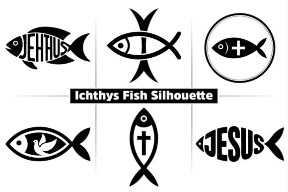 Ichthys Fish Jesus Silhouette Clipart