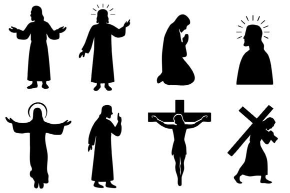 Jesus Silhouette Graphics for Illustrations in Real Client Projects