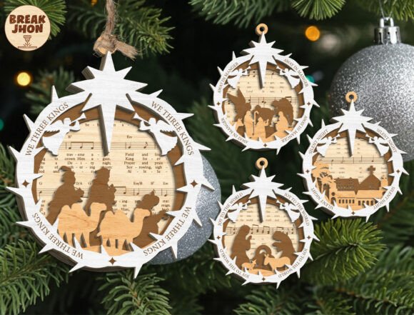 Nativity Christmas Ornament Bundle: Winter Amp Laser Cutting