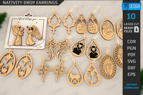 Nativity Drop Earrings Laser Cut Bundle Review
