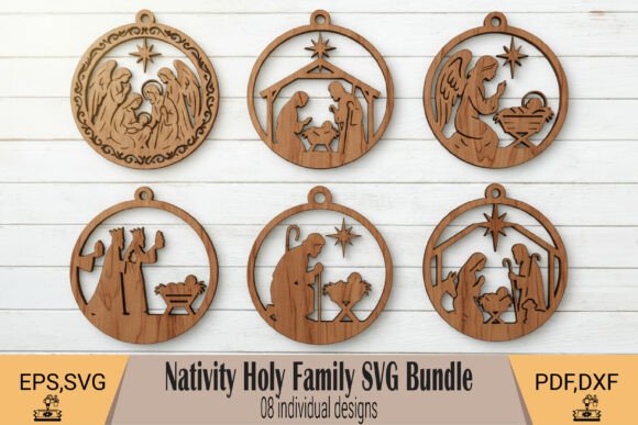 Nativity Holy Family SVG Bundle for Winter Amp Laser Cutting