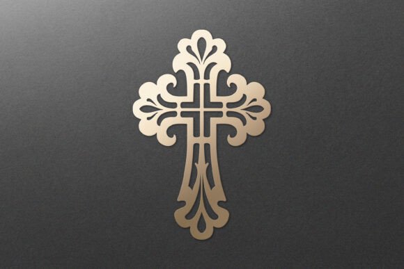 Ornate Faith Cross SVG for Laser Cutting & Spring Amp