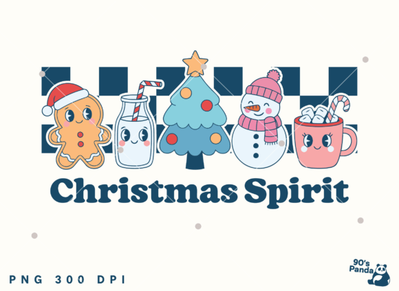 Retro Winter Christmas Spirit PNG Graphics