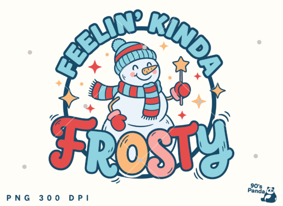 Retro Winter Snowman PNG Sublimation Graphics
