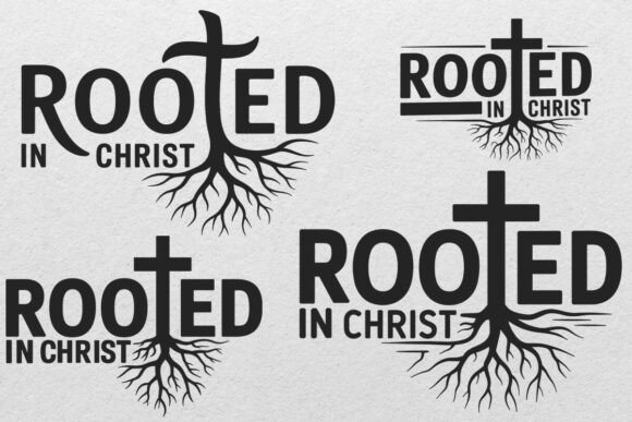 Rooted in Christ Svg Cross Graphics for Crafts