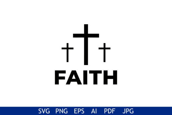 Three Crosses Faith Typography Design